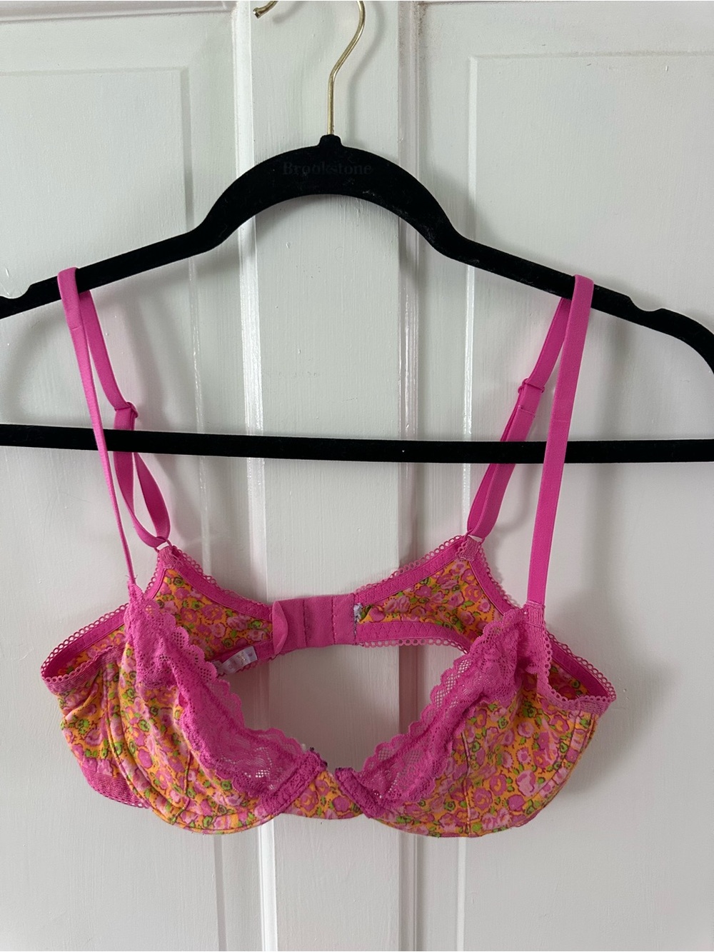 Savage X Fenty Hot Pink Floral Lace Underwire Bra